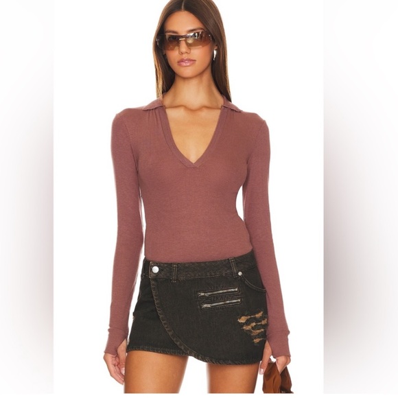 Free People Do It Right Bodysuit in Hickory Brown size XS NWT - Picture 4 of 7